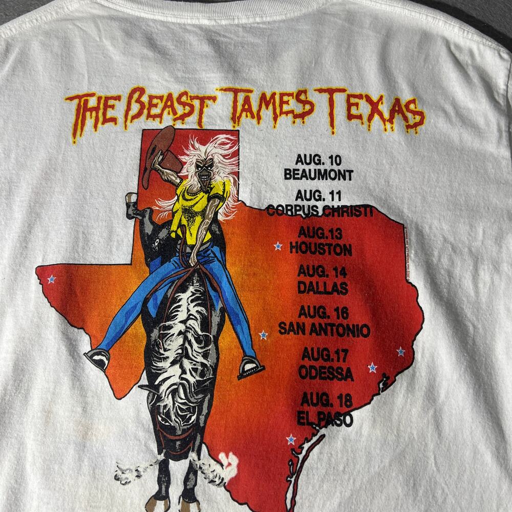 Iron Maiden Texas 1982 The Beast Tames Texas Tee L - Picture 11 of 11